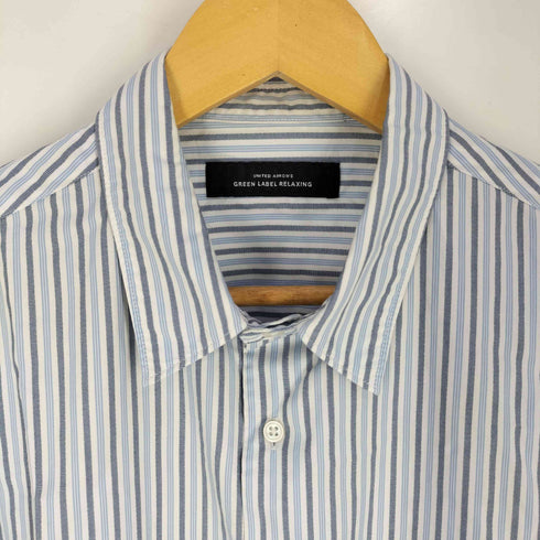 ユナイテッドアローズグリーンレーベルリラクシング UNITED ARROWS green label relaxing CM ドビーストライプ ジャストルーズ レギュラーカラー 長袖シャツ メンズ JPN:L